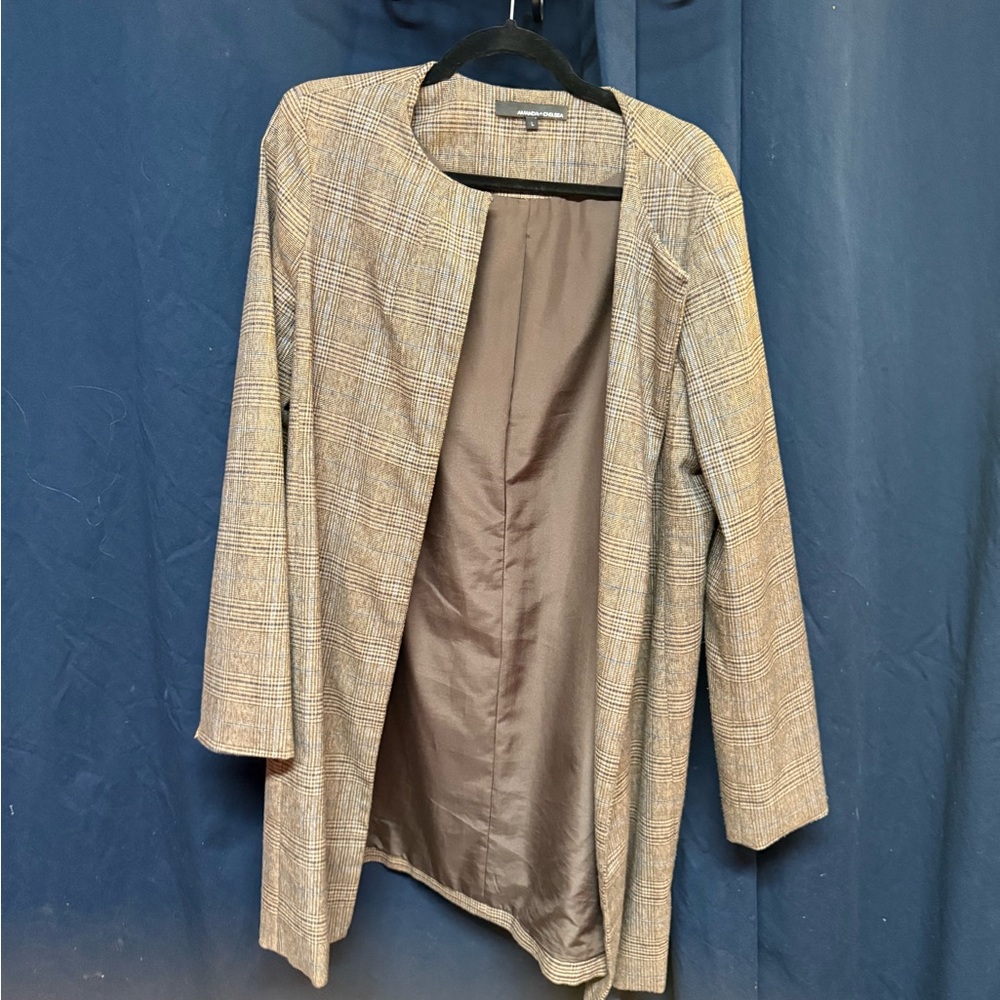Plaid Open-Front Women's Coat